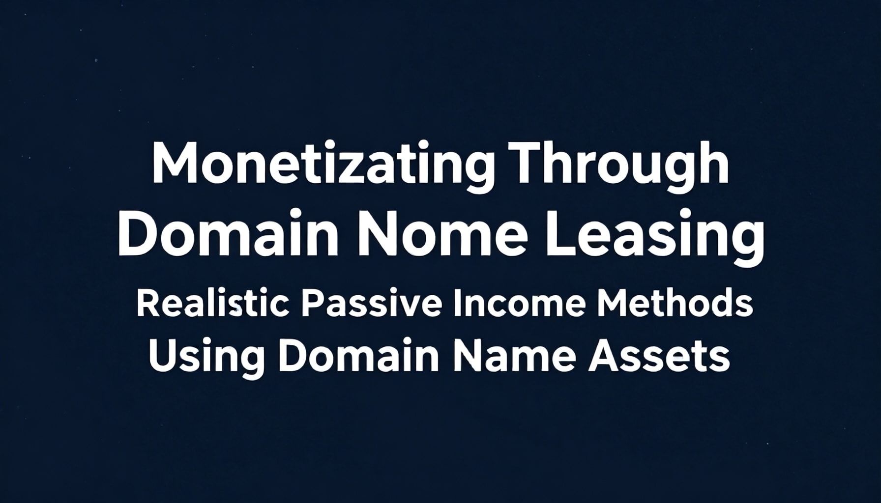 Monetizing Through Domain Name Leasing