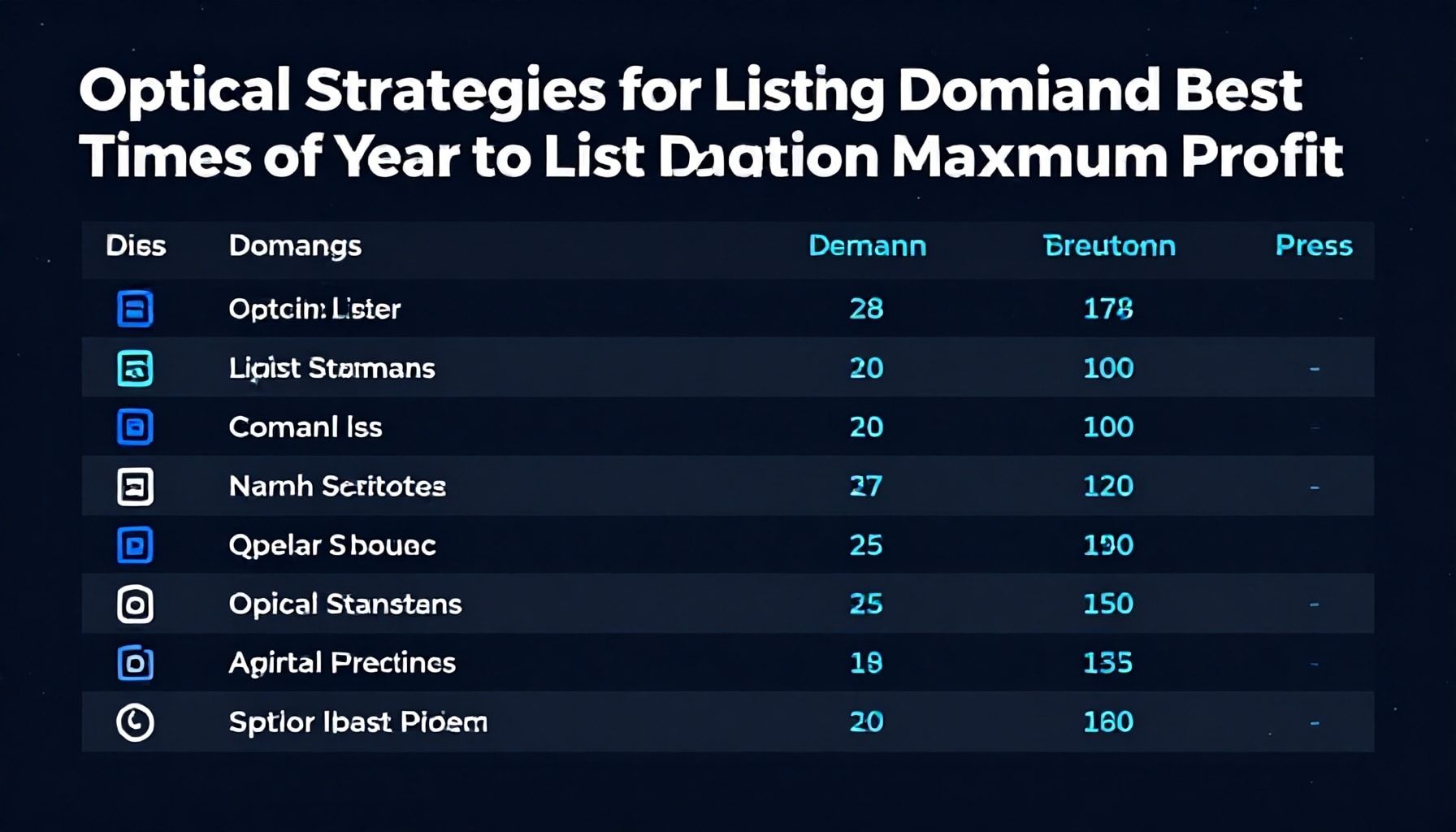 Optimal Strategies for Listing Domains